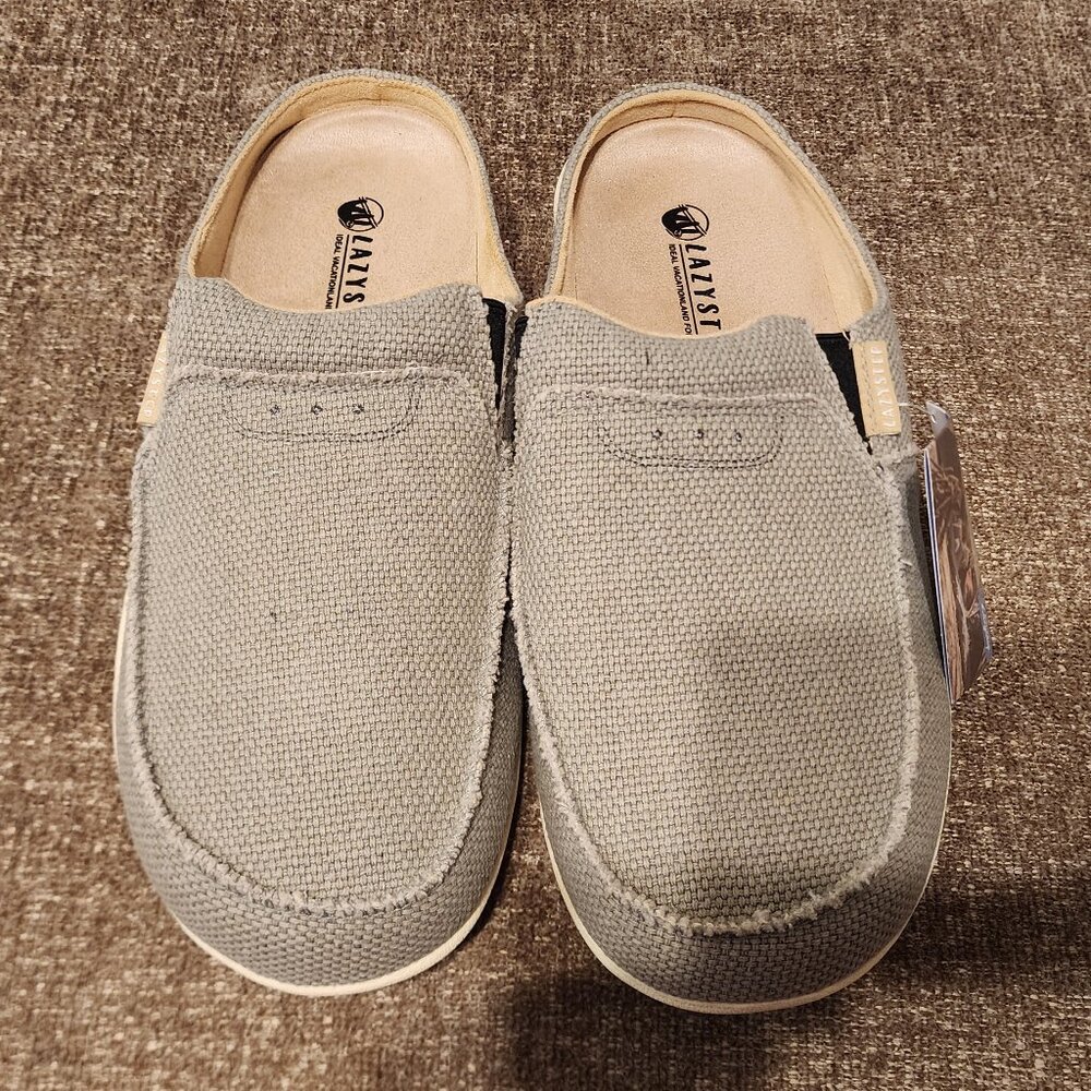 LazyStep Slip-On Canvas Mules Men’s 15 — Gray, New with Tags